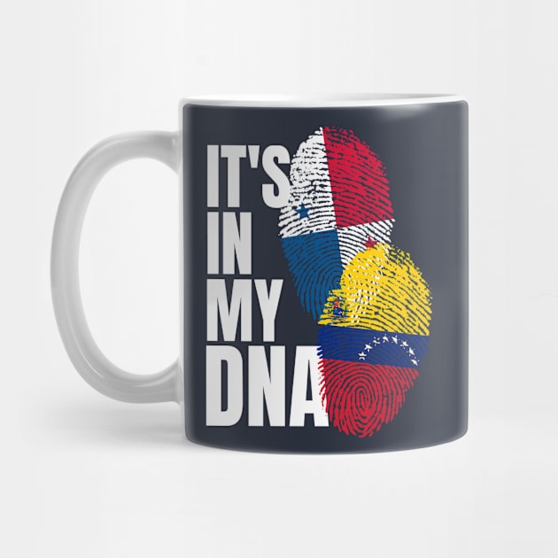 Venezuelan And Panamanian Mix DNA Flag Heritage Gift by Just Rep It!!